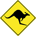 Austrailian Road Sign For Kangaroo Crossings